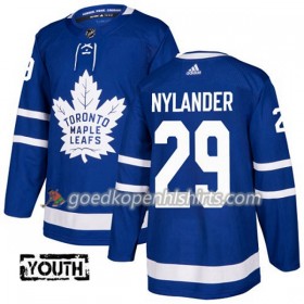 Toronto Maple Leafs William Nylander 29 Adidas 2017-2018 Blauw Authentic Shirt - Kinderen